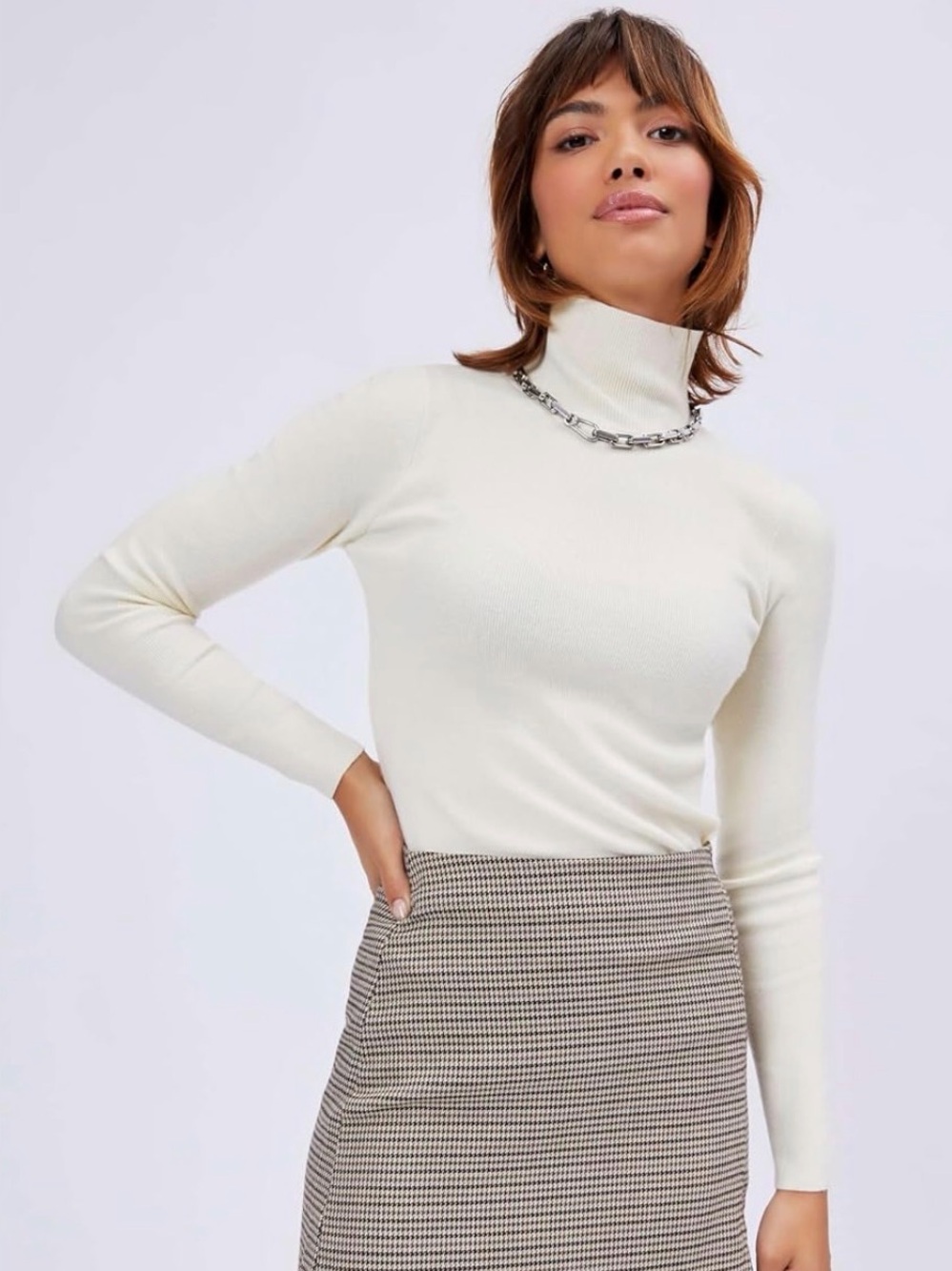 Cider Cream Turtleneck Ribbed Long-Sleeve Sweater NWT